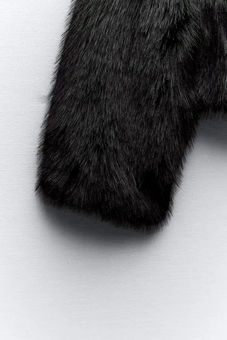 Frühlings- und Winterjacke aus Kunstpelz, vorne offen, Pelzmantel mit Reverskragen, lässiger, flauschiger Pelzmantel, Oberbekleidung, Plüschparka