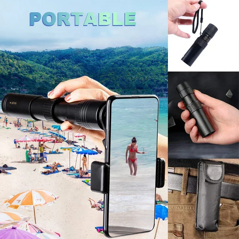 Military Metal Powerful Binoculars Long Range Reach 10-300X Zoom HD BAK4 Portable Professional Telescope Monocular for Hunting 5
