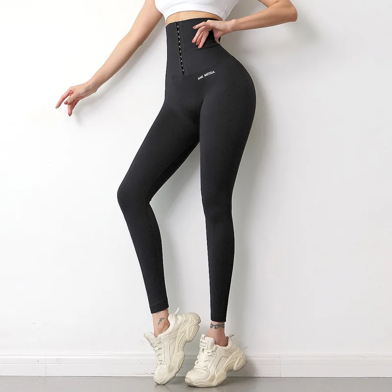 Sports Seamless Leggins Postpartum High Waist Shapewear Corset Women Push Up Running Workout Gym Fitness Yoga Pants