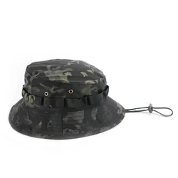 Unisex Camouflage Tactical Boonie Hat - Summer Travel & Outdoor Adventure Bucket Cap - 60 (Black cp)