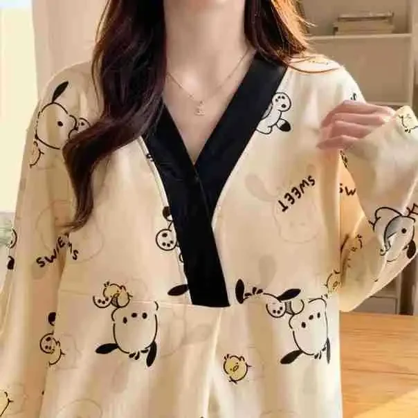 Maternity Gown with Chest Pad Cotton Summer Dress for Nursing Women Postpartum Dress Feeding Nightgown Pregnant Sleepwear