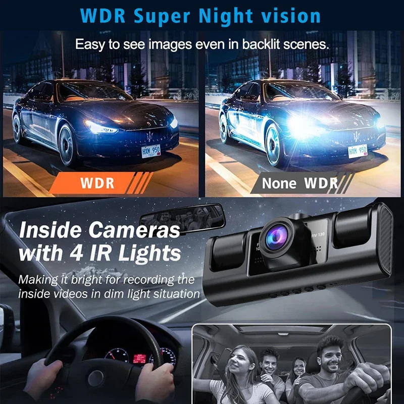 NEW Car DVR 4 Channels Dash Cam for Car Camera NEW 1080P HD Video Recorder Rear View Camera Night Vision Car Accessories