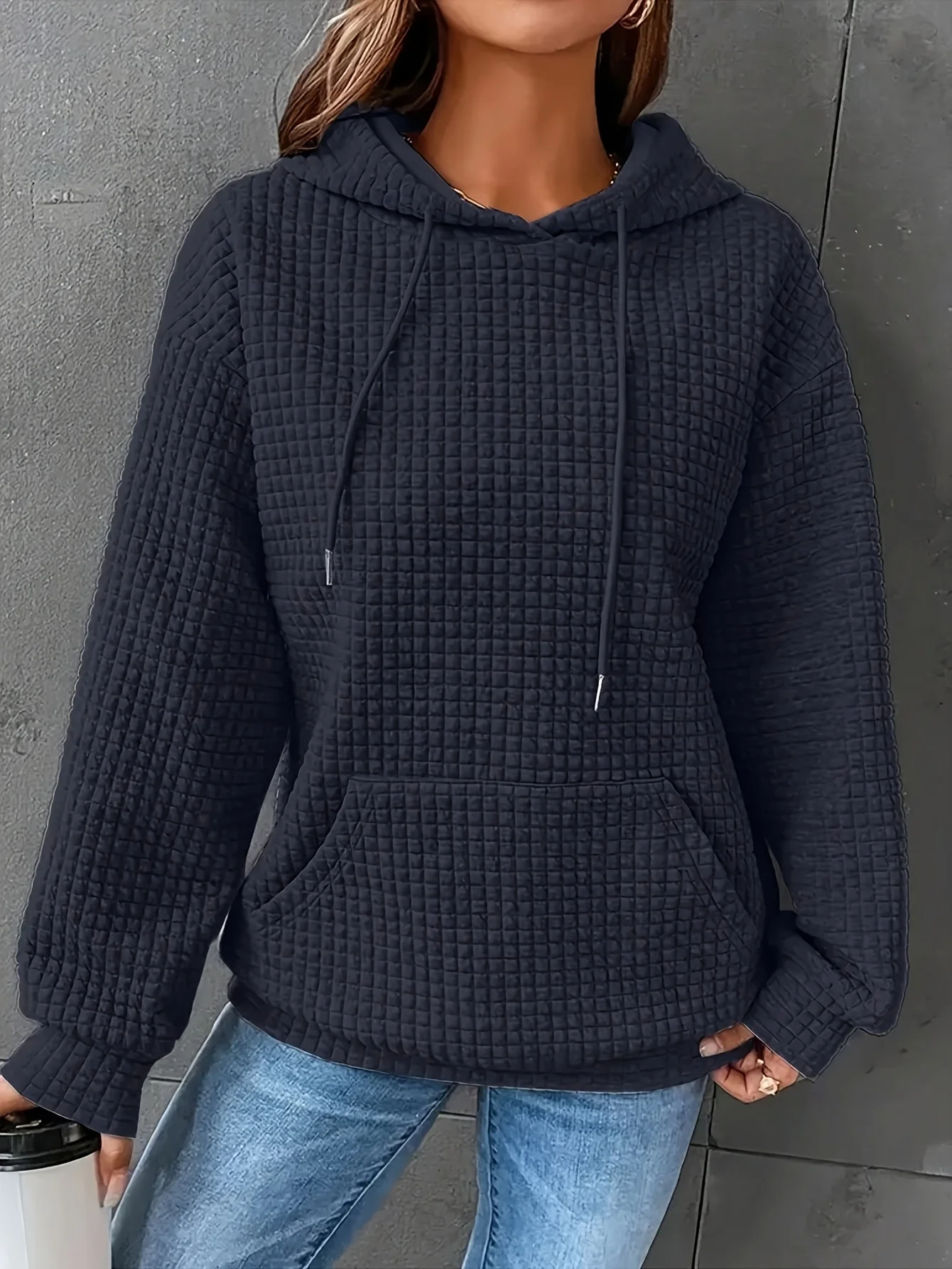Women’s Textured Pullover Hoodie