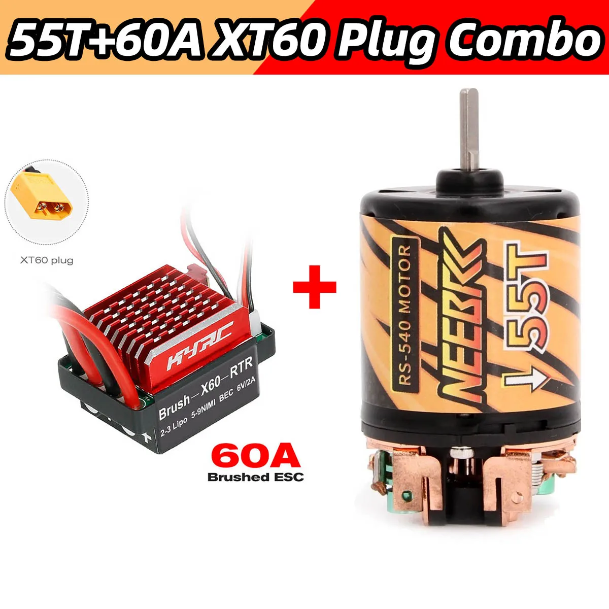 High-Performance RC Car Brushed Motor & ESC Combo for Crawlers