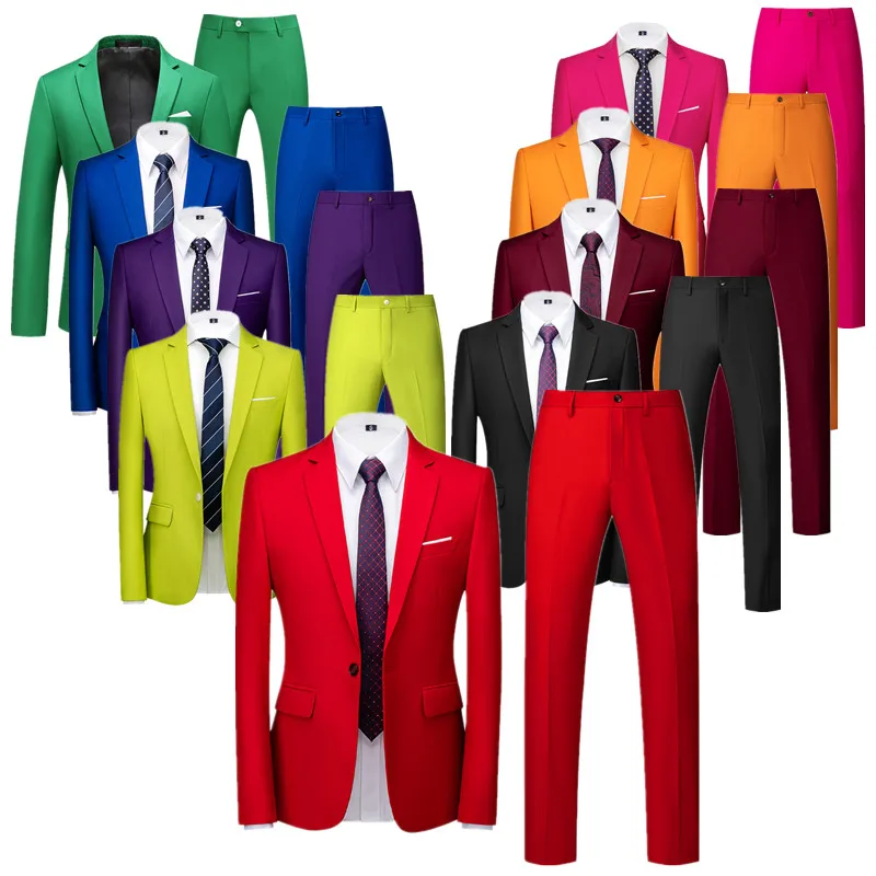 Formal Suit 22 Colours Single Breasted Formal Wedding Suits Men's Clothing Fashion Simple Men Business Social Prom Party Dress 2 Piece Set