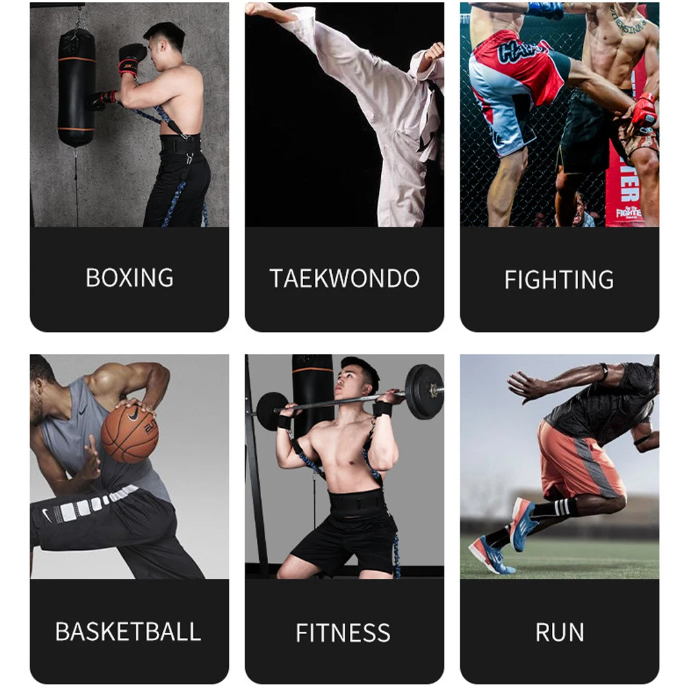 Boxing Training Resistance Band Set Leg Strength And Agility Training Strap  System For Boxing,MMA,Muay Thai,Karate Combat, Basketball,Football Build