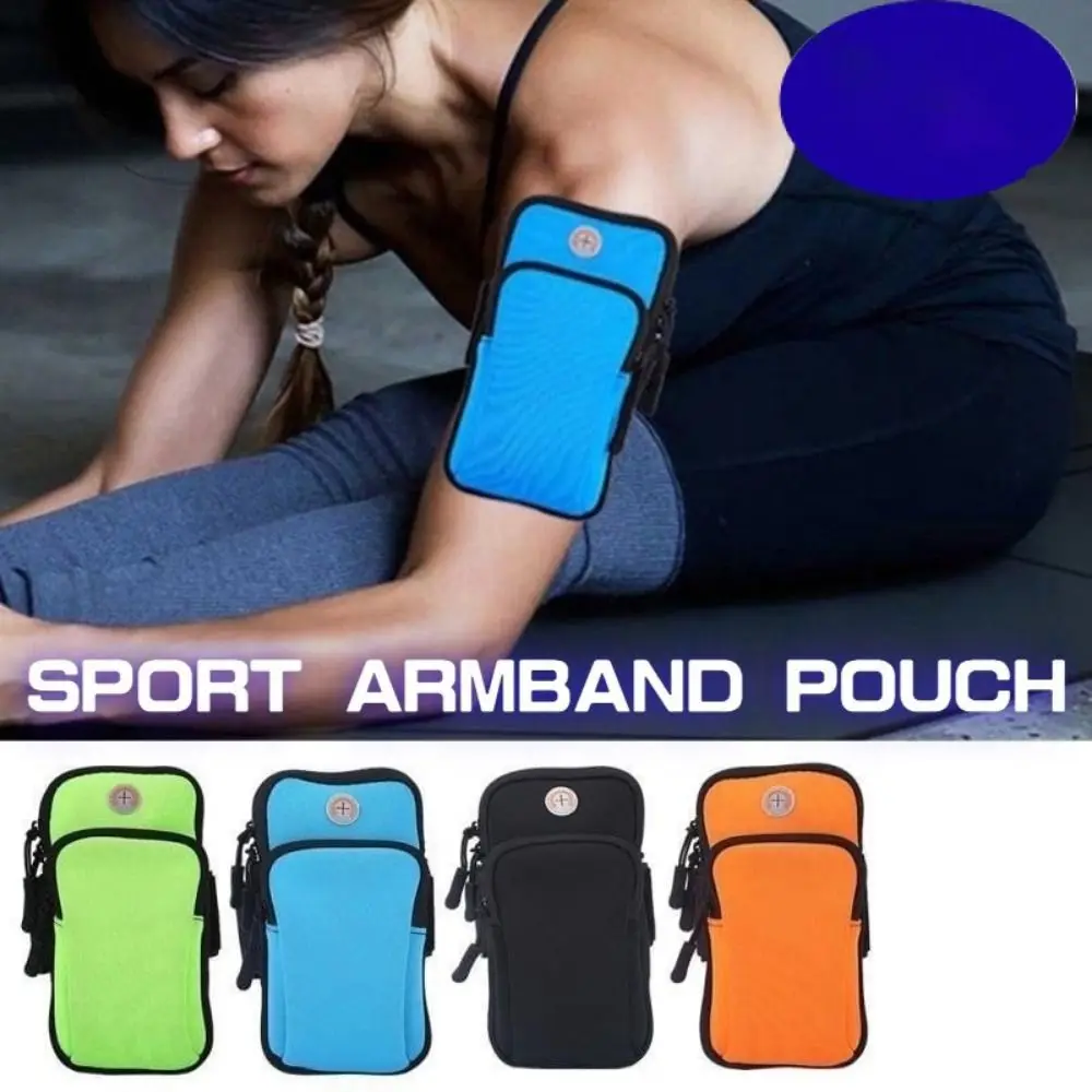 Durable Neoprene Sports Armband Phone Case Breathable Mesh Waterproof With Headset Hole Black Blue Green Arm Bags Universal 2
