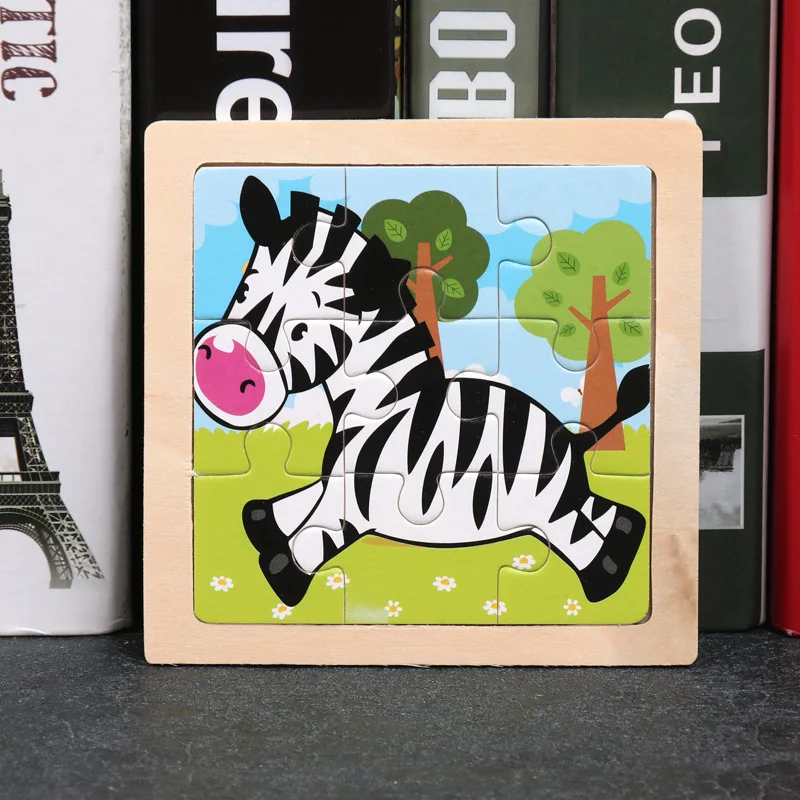 8Pc Cartoon Animal Traffic Wood Puzzle Educational Jigsaw Toys for Kids Birthday Party Favors Kindergarten Rewards Piniata Gift educational toy,animal jigsaw puzzles