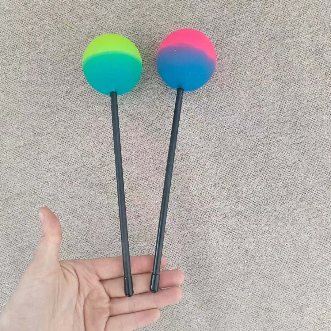 Arborea Colorful Friction Balls Random Color Silicone Material Sound Healing Tools Whale Sound Gong Mallet Stick,bell mallets