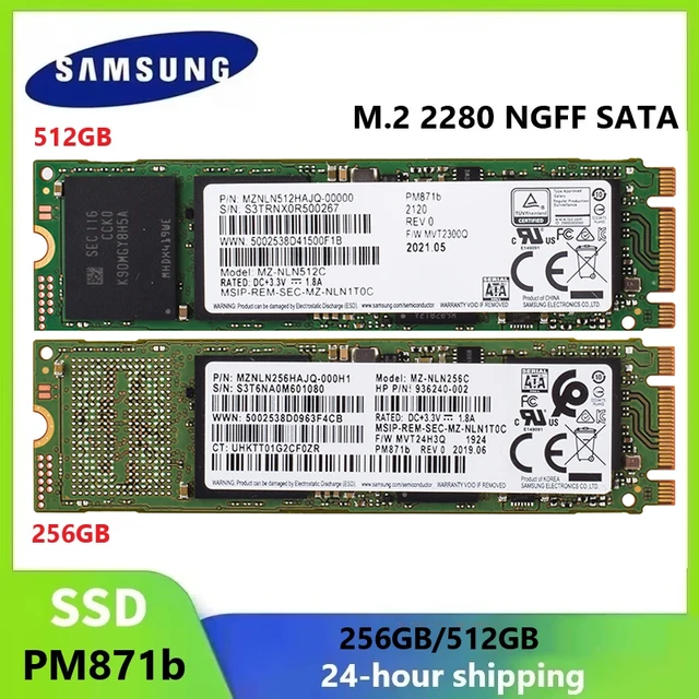 SAMSUNG PM871b SSD M.2 2280 NGFF SATA Storage 256GB 512GB
