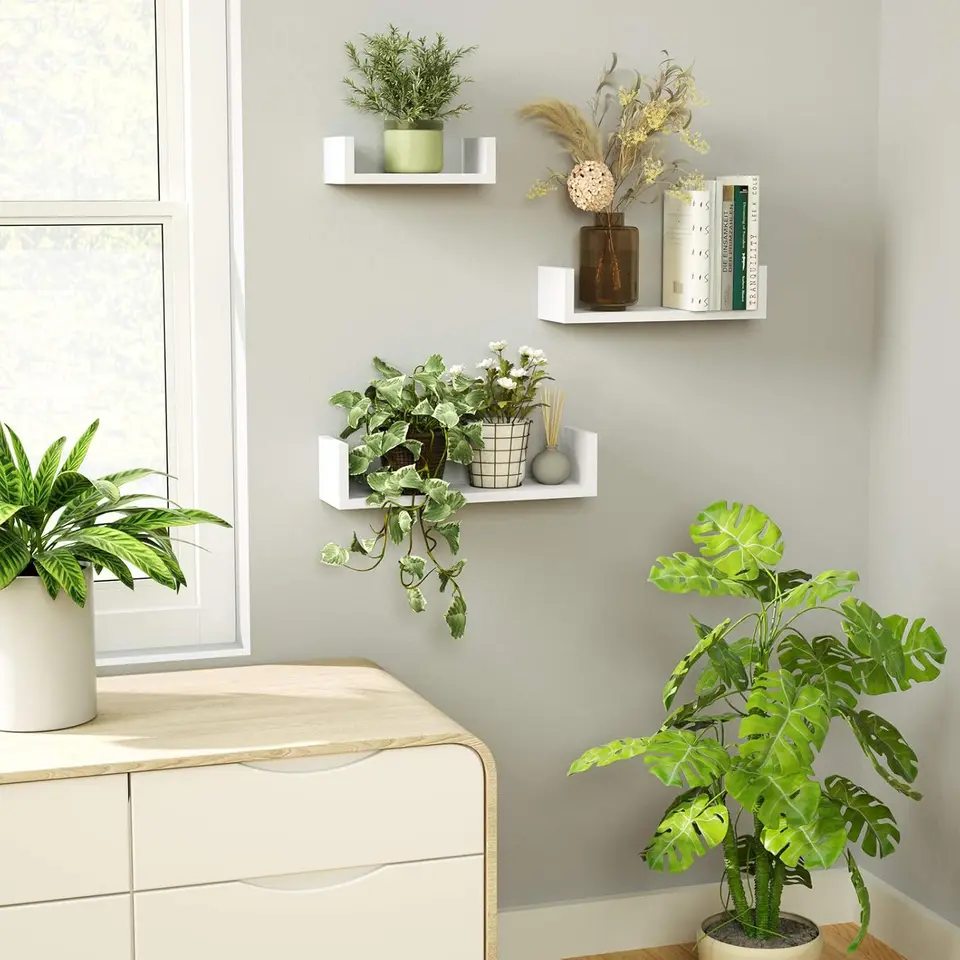 Solid Wood Floating Wall Shelves for Home Decor
