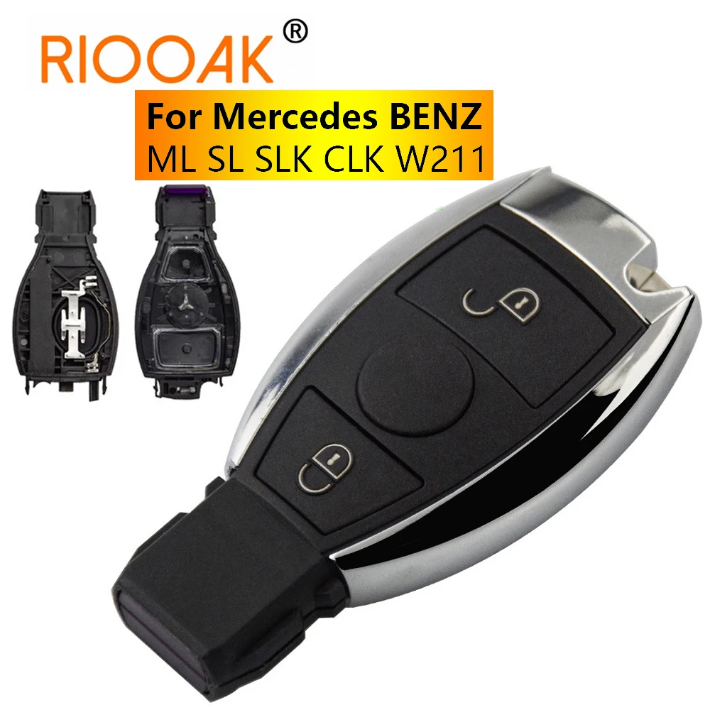 For Mercedes BENZ ML SL SLK CLK W211 Remote Replacement Key Shell Case Cover 2 Button Replacement Fob Remote Smart Key Case xnrkey 3 4 button smart remote head key case shell cover for mercedes benz smart fortwo 451 2007 2013 remote car key case fob