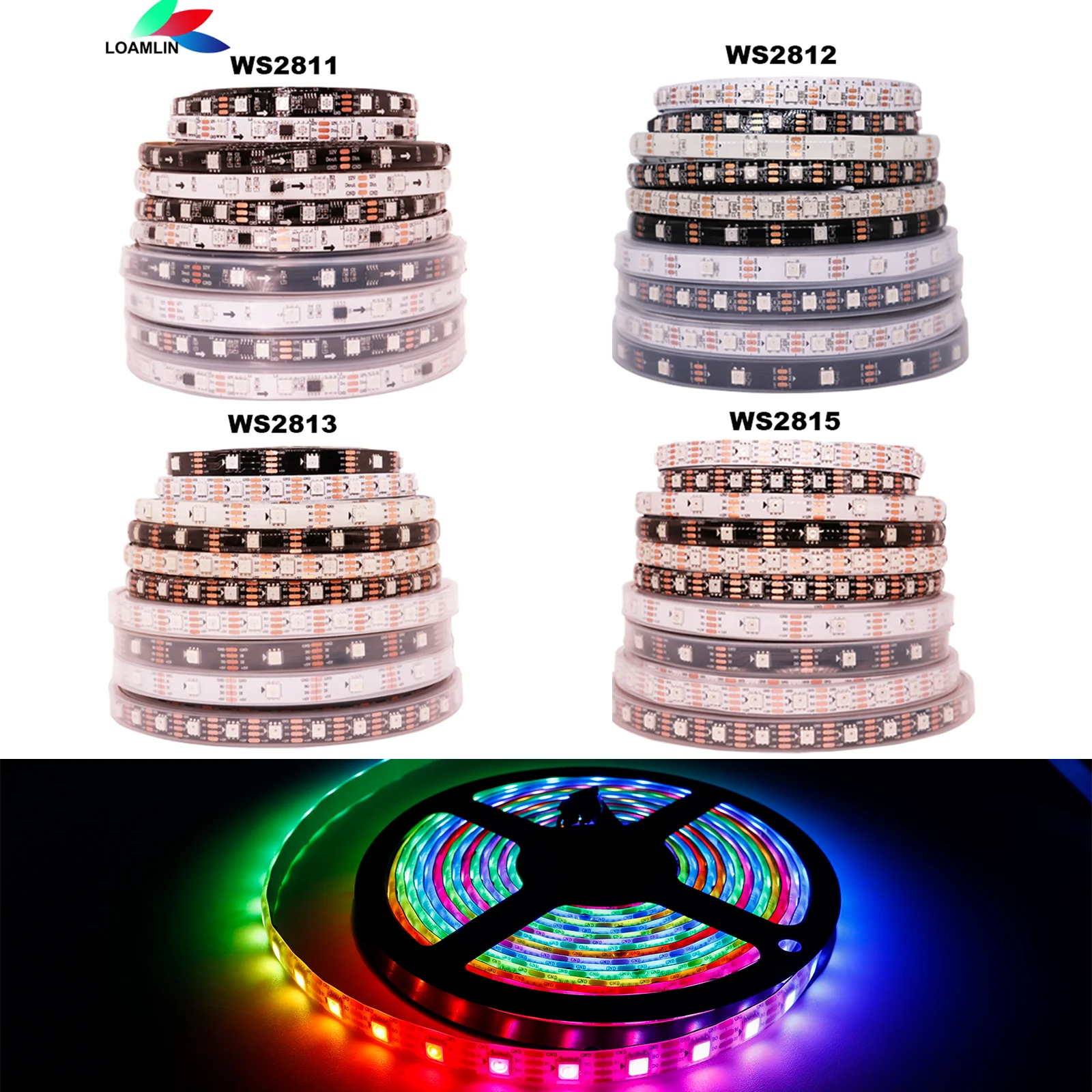 WS2811-WS2812B-WS2813-WS2815-30-60-144Leds-m-RGB-LED-Streifen-Licht ...