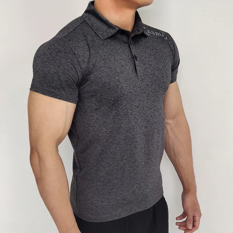 Men's Clothing Summer Casual T-Shirt Male Gym Fitness Running Sport Short Sleeve Camisas Polo Shirts Sweatshirt Plus Size S-5XL 4