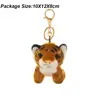 Cartoon Funny Plush Keyring Stuffed Animal Tiger Toy Soft Animal Charm Cute Key Rings Children'S Bag Purse Backpack Wallet 6