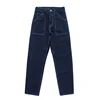 Sauce Zhan Mens Vintage Indigo Wabash Jeans Striped Selvedge Workwear Jeans - Men's American Classic Relax Fit Straight Leg 1