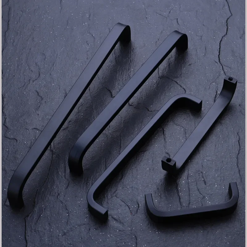 Furniture Handles Kitchen Door Handles 4/6/8/10/12 Inches Gold Black Silver Space Aluminum Handles Kitchen Door Cabinet Straight Handle Pull Knobs Furniture Hardware