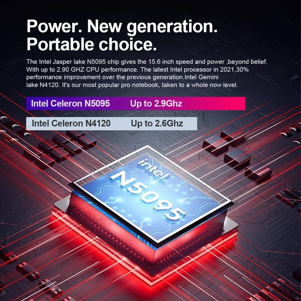 게이밍 노트북 컴퓨터, 15.6 인치, N5095, 16GB RAM, 512GB, 1T SSD, 비즈니스 오피스 윈도우 10, 휴대용 게이머 PC