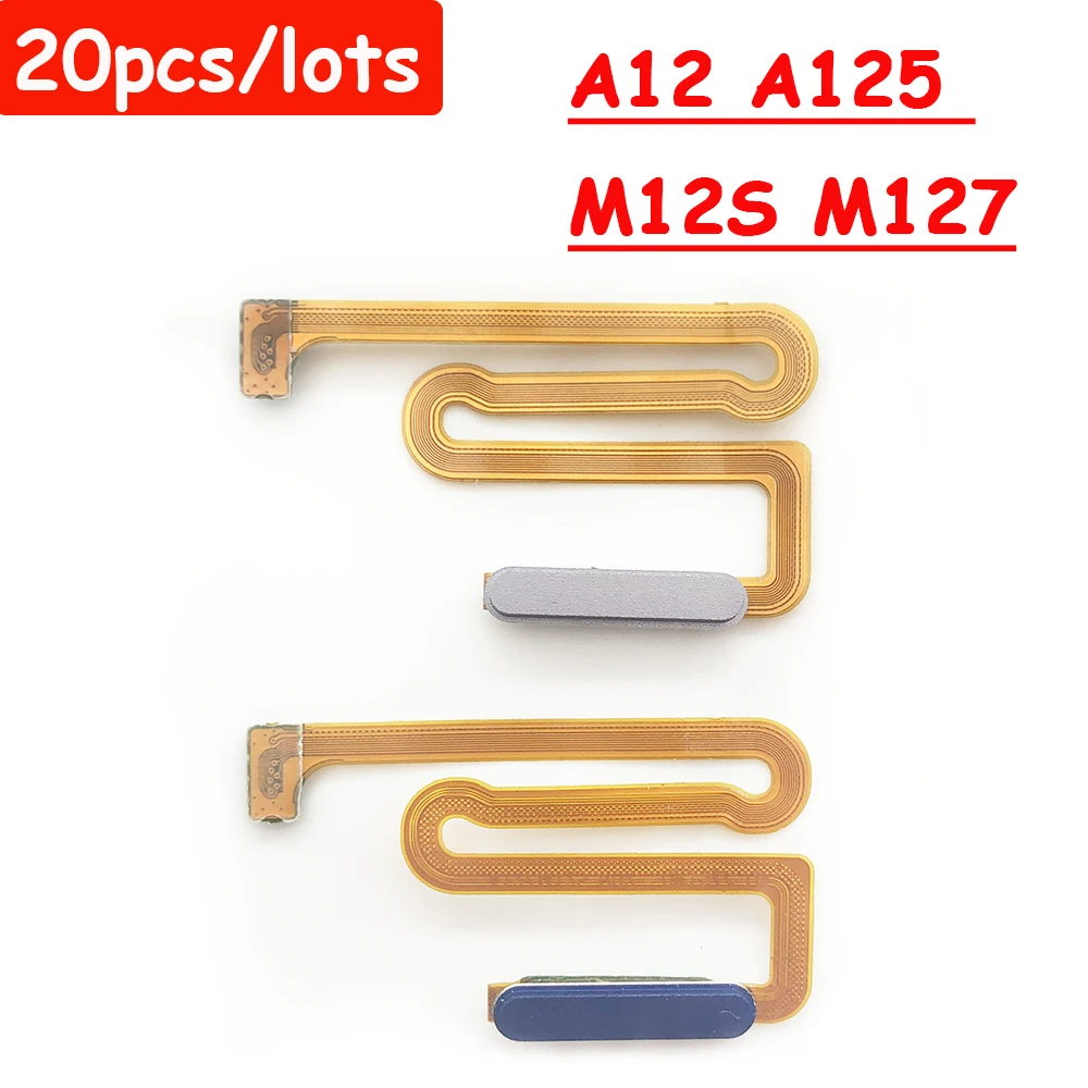 

20pcs/lots Original For Samsung A12 A125 M12S M127 Fingerprint Sensor Home Return Key Menu Button With Side Power On Off Flex