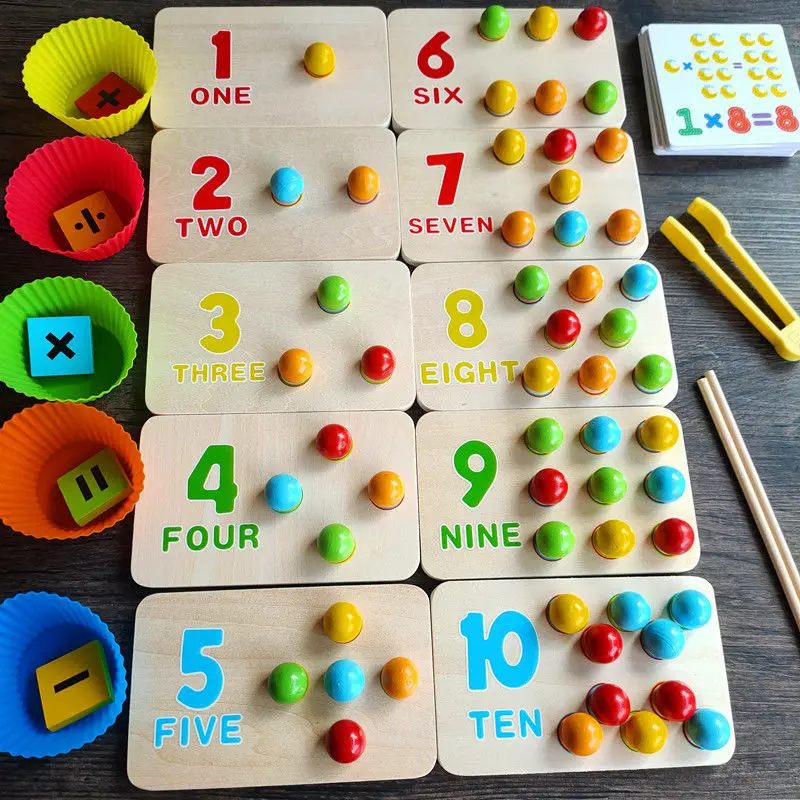 Montessori Toys Children Rainbow Stack Cups Counting Beads Color Educational Sensory Toys Baby Kids Family Count Games Gift educational toys