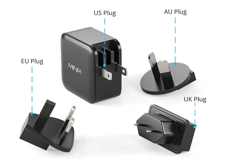 EU, UK, AU Вилки для MINIX P1, P2, P140, P3 GaN зарядное устройство (PIN C ,PINJ, PIN K) (art.: 3920c2fa34397) - 3920c2fa34397