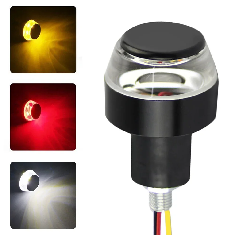 Motorcycle Turn Signal Lights Motorcycle LED Lights 2pcs 12V Motorcycle LED Handlebar End Turn Signal Light White Yellow Flasher Handle Grip Bar Blinker Side Marker Lamp Lighting
