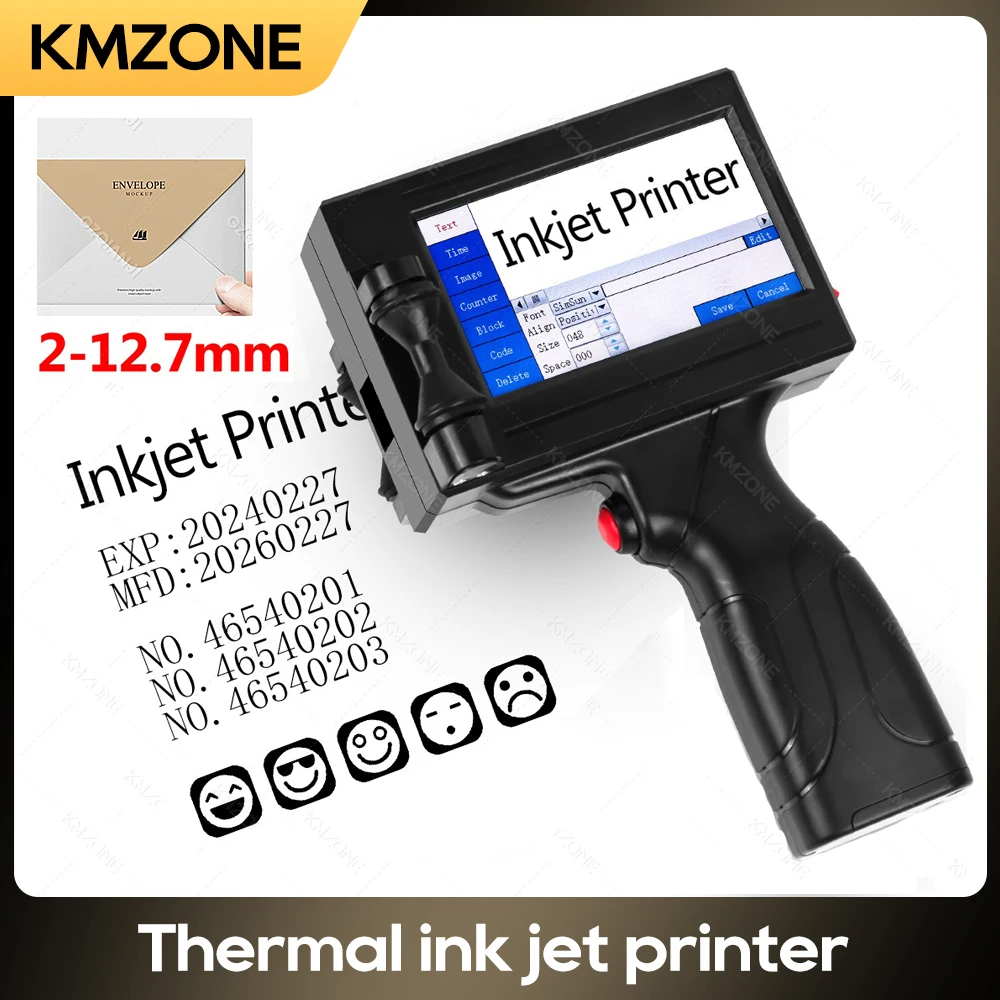 English 12.7mm Mini Handheld Inkjet Printer NO ink Cartridge for Text ...