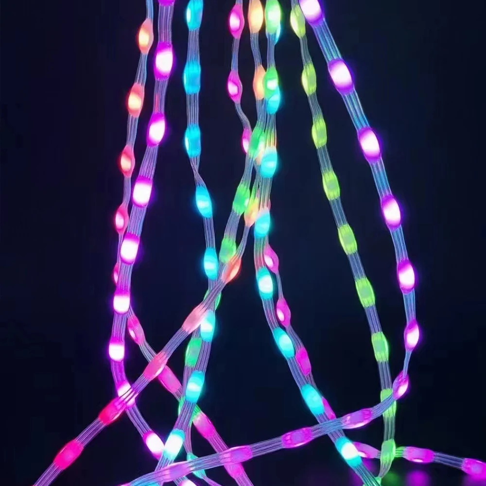 100m WS2812 LED 스트링 조명 26AWG DC5V5mA 1.5/2/2.5/3/5cm 간격 개별적으로 주소 지정 가능 RGBIC 드림 컬러 크리스마스 조명