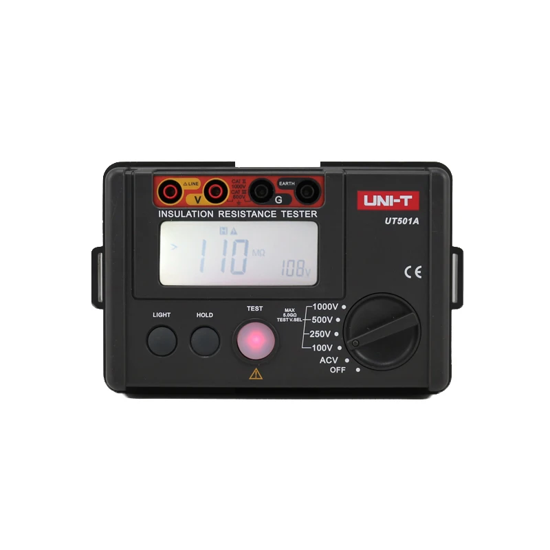 Resistance Tester UNI-T Insulation Resistance Testers UT501A 1000V Digital Milliohm Meter 5G&Omega; Ohm Tester Auto Range