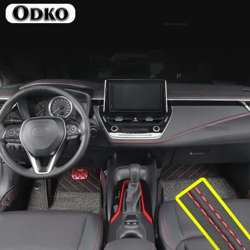 Car Interior Moulding Trim Self-adhesive Dashboard Leather Decorative Line Red Blue DIY Braid Strip Car Decoration