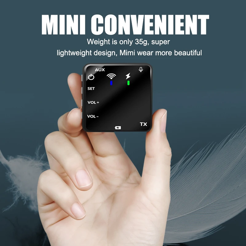 2.4G trådløst lavaliermikrofonsystem streaming af videoklip reversmikrofon til telefon DSLR-kamera optagestudie interview_voghion.com