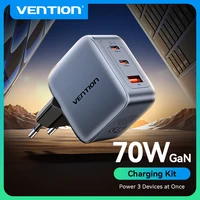 Vention 70W GaN Charger Type C Quick Charge 4.0 3.0 USB Charger For iPhone 16 15 14 Pro Macbook Air Laptop Tablet PD Fast Charge