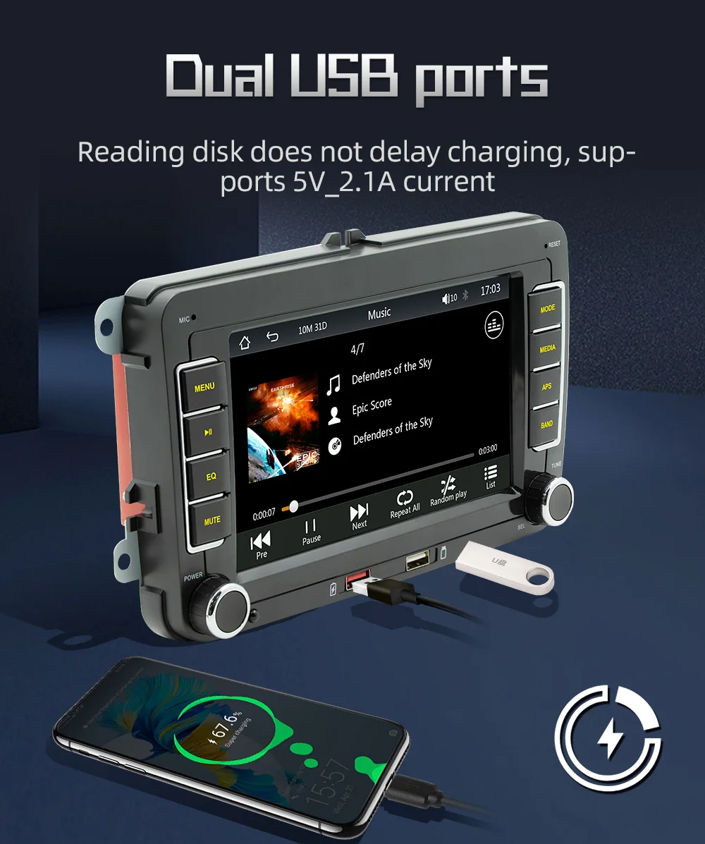 7" 2 Din HD Car Media Video RDS Airplay Car Radio Wireless CarPlay Android Auto Stereo Audio For VW/Seat/Skoda/Passat/Golf/Polo 19 S28203697dfae44408e838ae2168f5d70k 7" 2 Din HD Car Media Video RDS Airplay Car Radio Wireless CarPlay Android Auto Stereo Audio For VW/Seat/Skoda/Passat/Golf/Polo