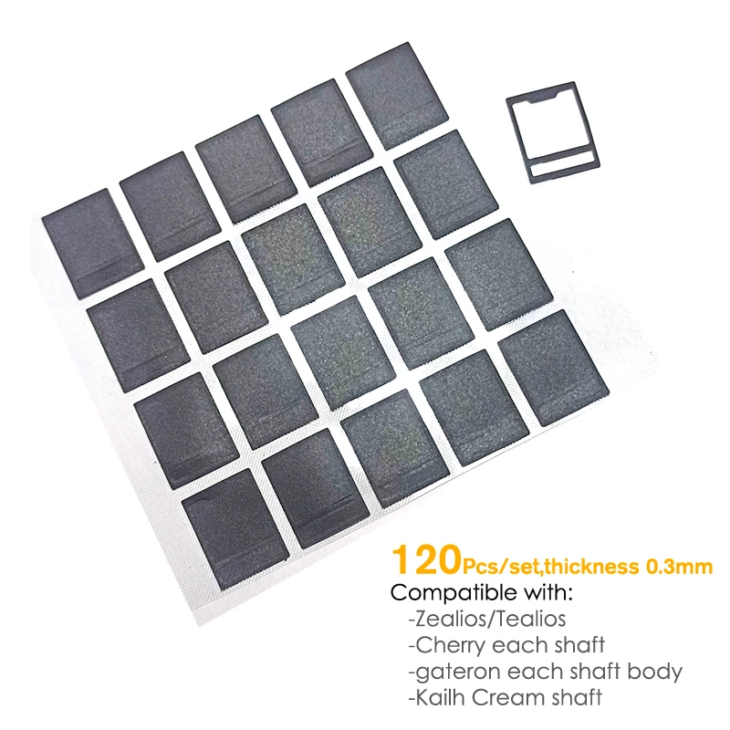 120Pcs/set Black MX Switch Film For Mechanical Keyboard MDI Shaft Repair mechanical keyboard switch film