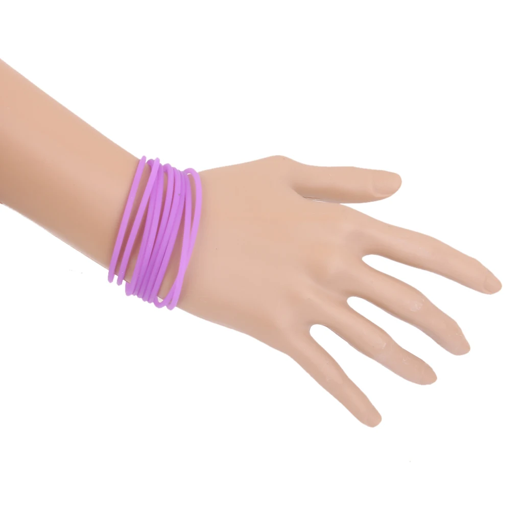 Set of 10/40pcs Stretchy Silicone Bracelets Kit Elastic Rubber Bands Bangles bracelet jewelry