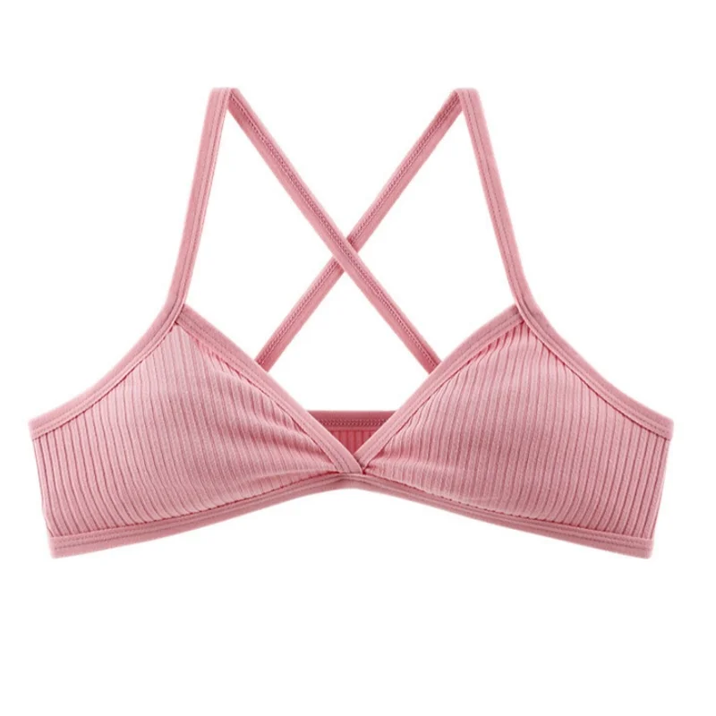 2Pcs/Set Vneck Bras For Women Push Up Bra Without Pads Sexy Lingerie Breathable Sports Bralette Wireless Seamless Underwear 2