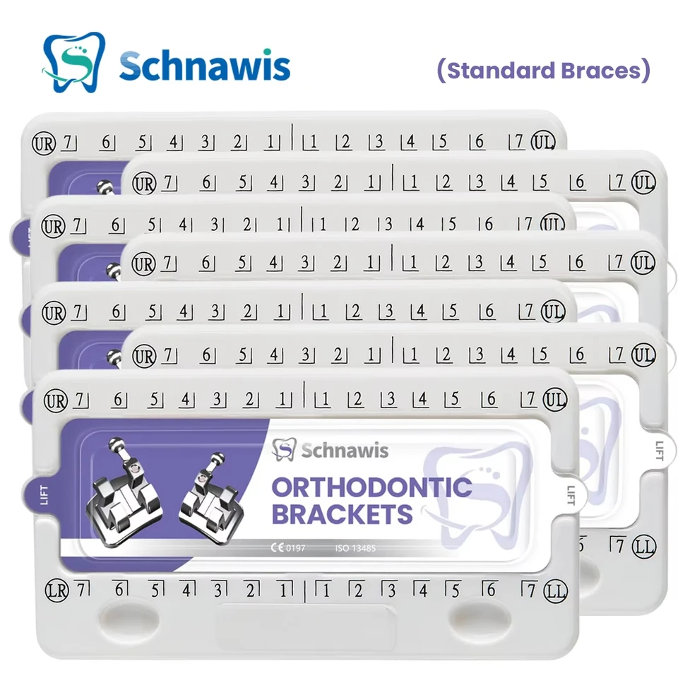 Brackets De Ortodoncia Metálicos Mini/Estándar Roth/MBT/Edgewise 022 Con Gancho - Marca AZDENT