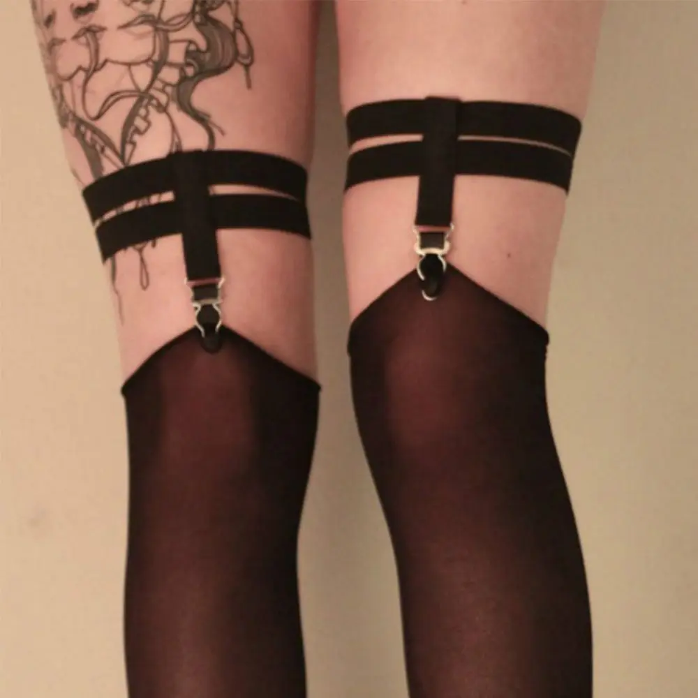 

Anti-Slip Goth Bondage Clip Stockings Garters Elastic Clip Sock Garters Garterbelt Suspender Belt Leg Suspender