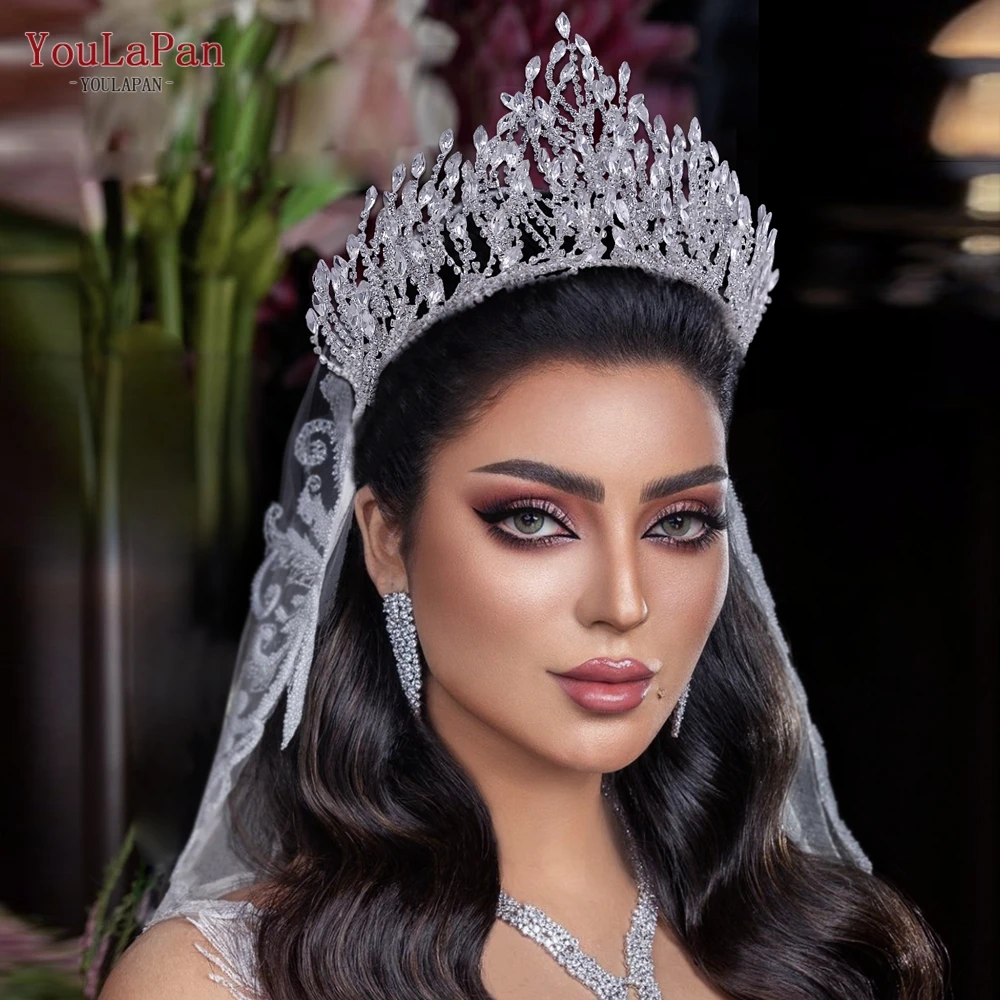 Wedding Tiaras Crystal Diamante Ladies Bridal Hair Accessories Headdress Crown 