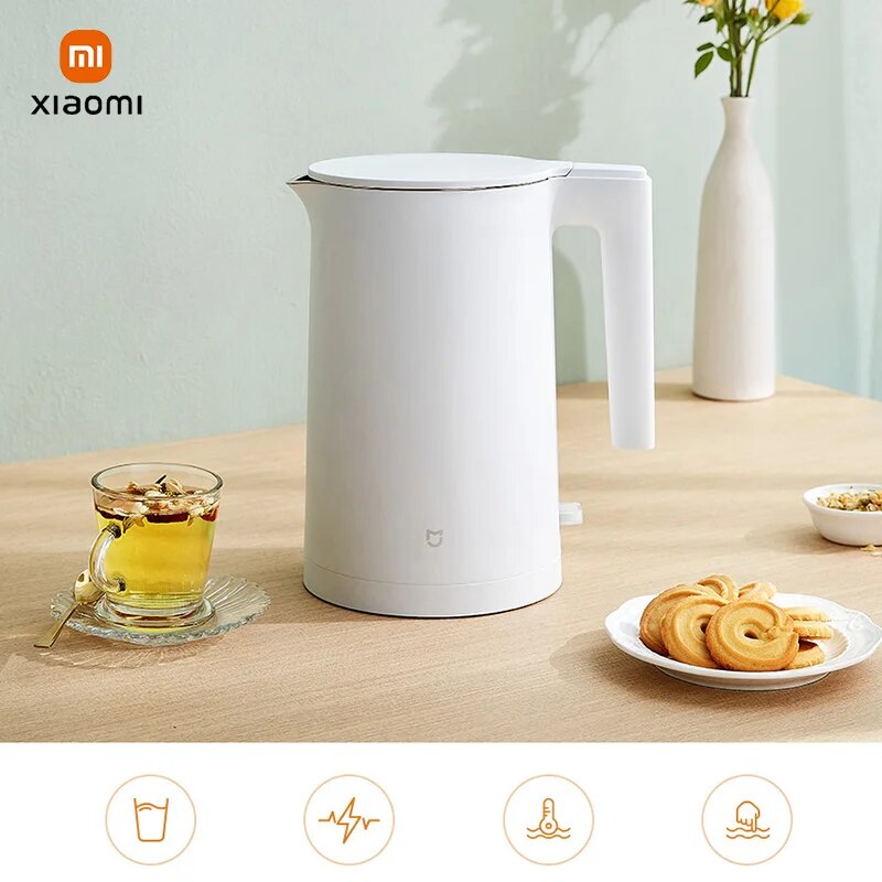  Xiaomi Mijia Electric Kettle 2 Household 1.7L Capacity for Camping Travel Health Pot 220V 304 Stainless Steel Inner Liner 
