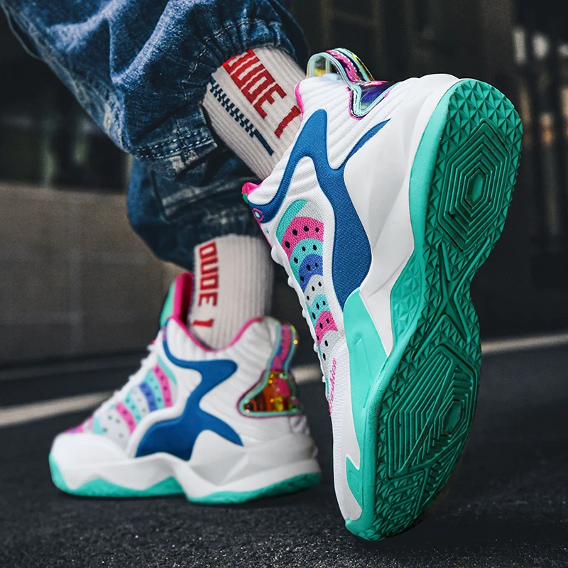 New Men Basketball Shoes Spring Unisex Basketball Sports Buffer Shoes High Quality Couple Sneakers Footwear for Male Size 36-45