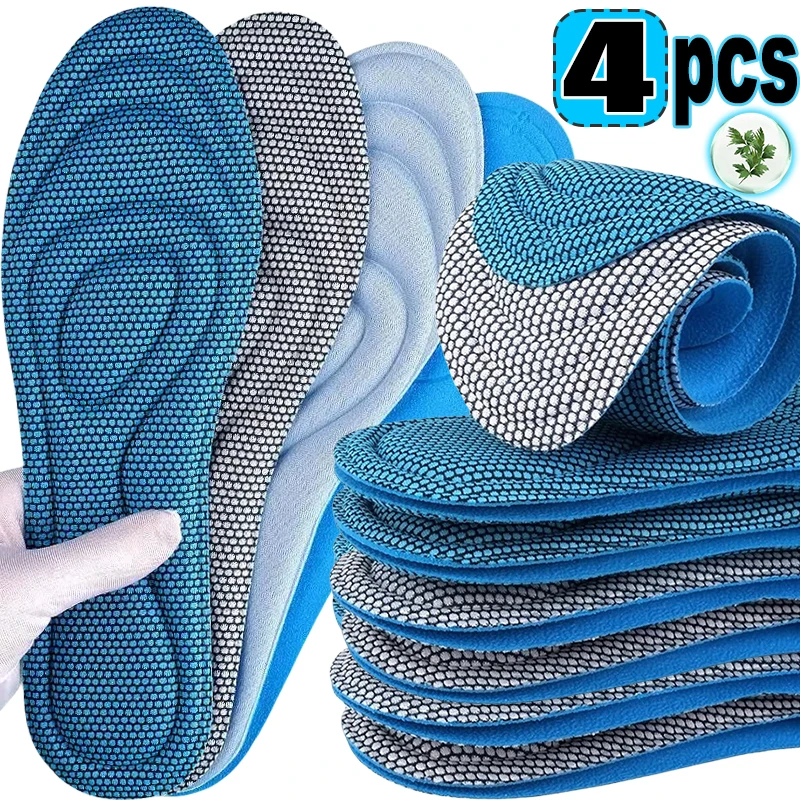 3D Memory Foam Orthopedic Insoles for Shoes Men Women Nano Antibacterial Deodorization Insole Sweat Absorption Running Cushion
