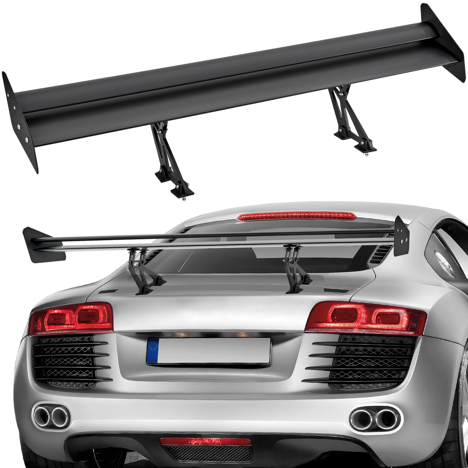 SucceBuy GT Wing Car Spoiler 53.1 inch Universal Spoiler with Double Deck Car Rear Spoiler Wing, Racing Spoiler BGW/JDM Drift