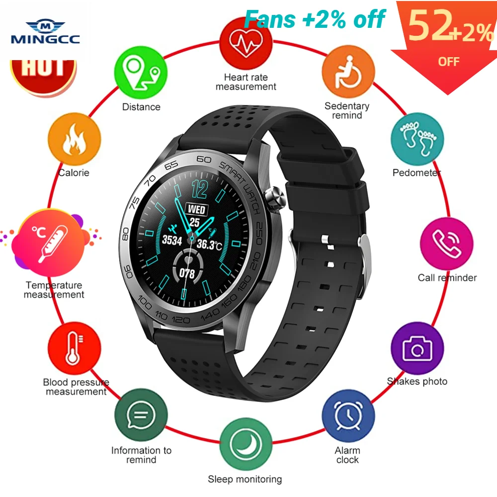 

F22U Smart Watch Heart Rate Blood Pressure Blood Oxygen Temperature Monitoring Call Alert Health Sports Watch Ip67 Waterproof