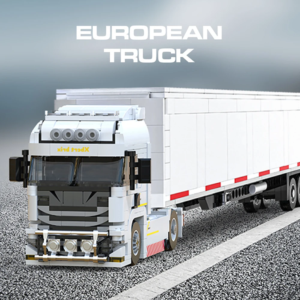 Premium European Truck and Semi-Trailer Building Block Set - Educational Toy for Kids, Ideal Festival Gift