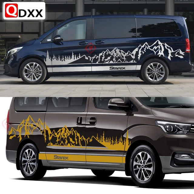 현대 그랜드 스타렉스 위성 캠퍼 밴용 고품질 비닐 마운틴 트리 장식 데칼