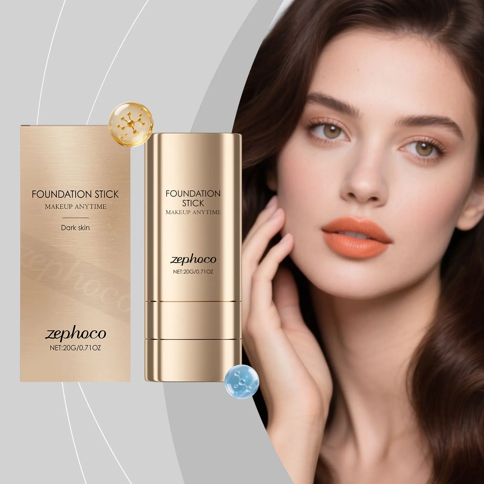 2-in-1 Foundation Stick For Uneven Skin Tone Lightweight And Adherent Moisturizing Natural Concealer Clear Matte Foundation_voghion.com