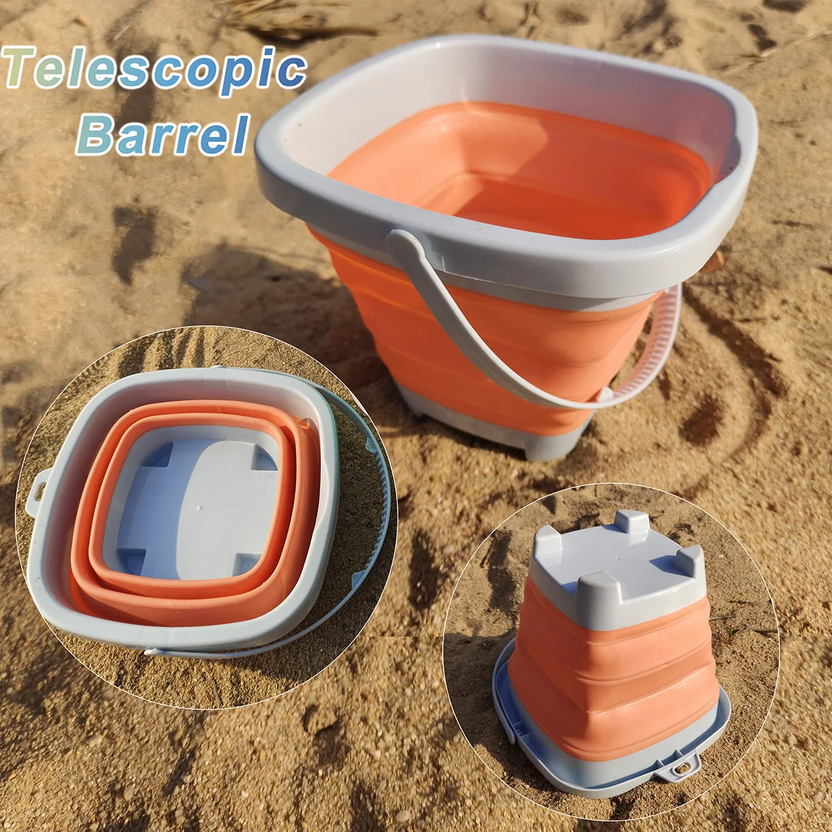 Beach Toys for Kids Sand Toys Set for Toddlers Sandbox Toys with Collapsible Bucket Shovel Rake Model Set Winter Summer Ski Toys 2