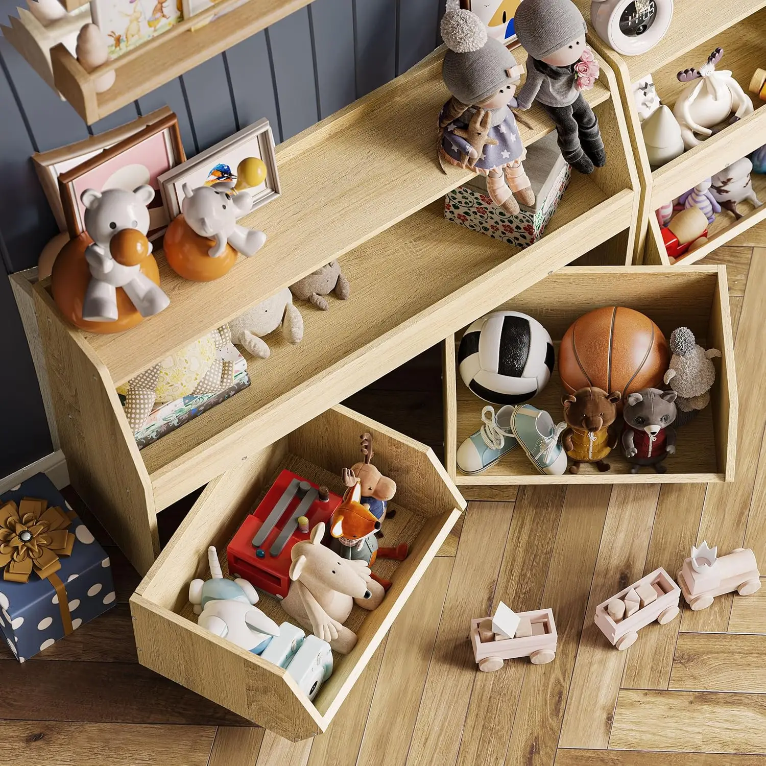 Toy Storage Organizer for Kids, Toy Storage Cabinet with Drawers, Boys and Girls Toy Shelf with Wheels,Organizer Kids Bookshelf 6