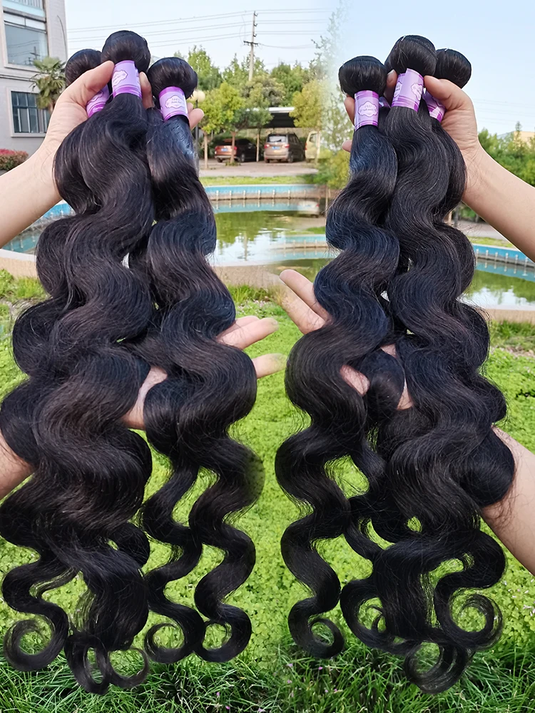 Human Hair Bundles 30 40 Inch Body Wave Bundles Human Hair Brazilian Hair Water Wavy Weave 1 3 4 Bundles Women Deal